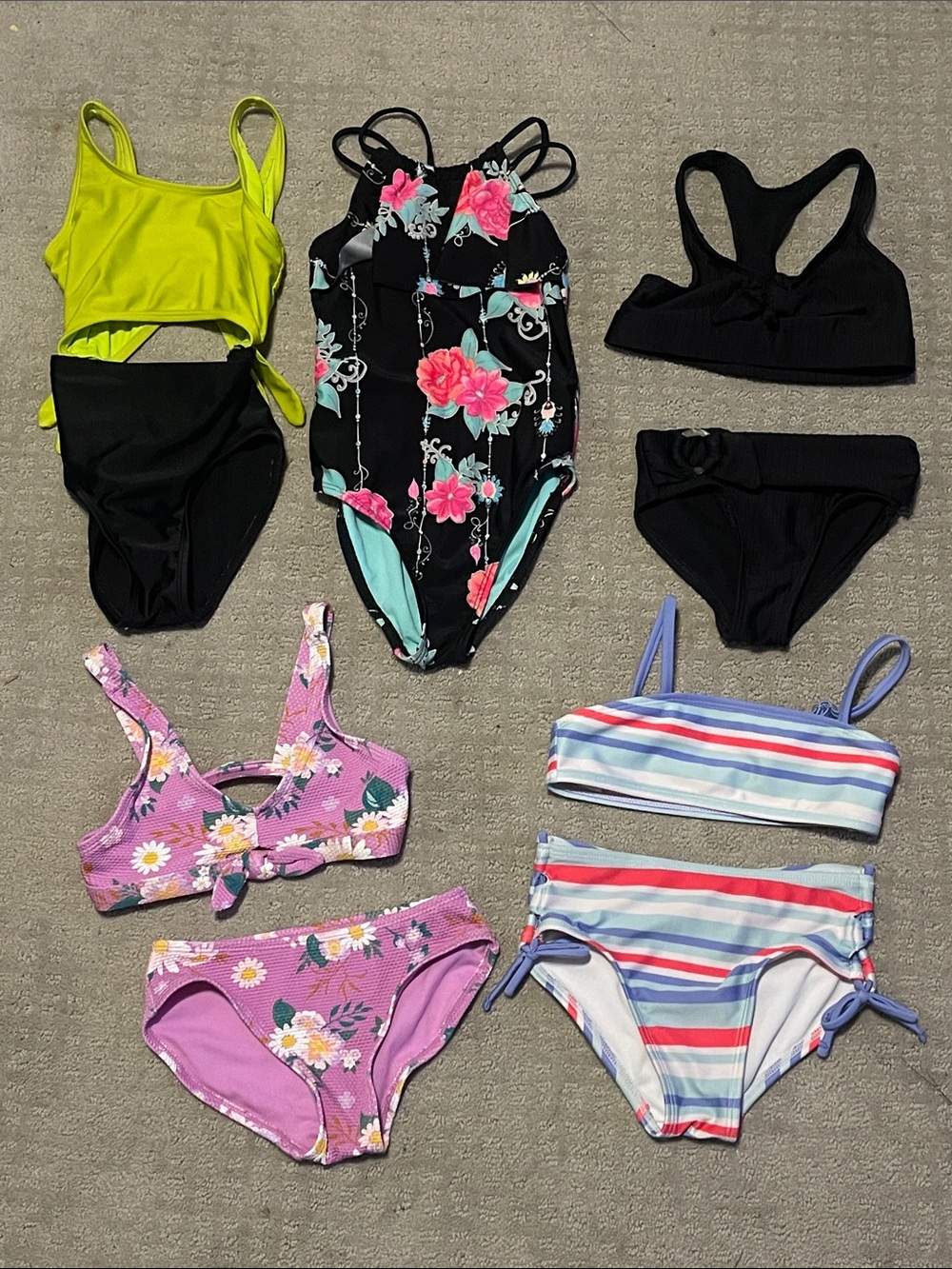 Girls 4 5 4/5 swim bundle set bikini one piece art class wonder nation more than